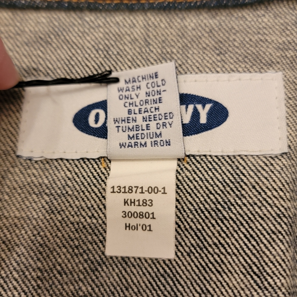 Old Navy Y2K Denim Trench Coat Duster Womens Small 2001 Jean Jacket - Picture 7 of 11